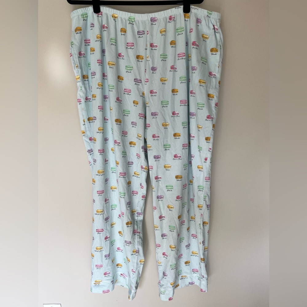 BedHead Pajamas 2X Macaron Print Pajama Set Blue Parisian Macarons PJs - Picture 7 of 9